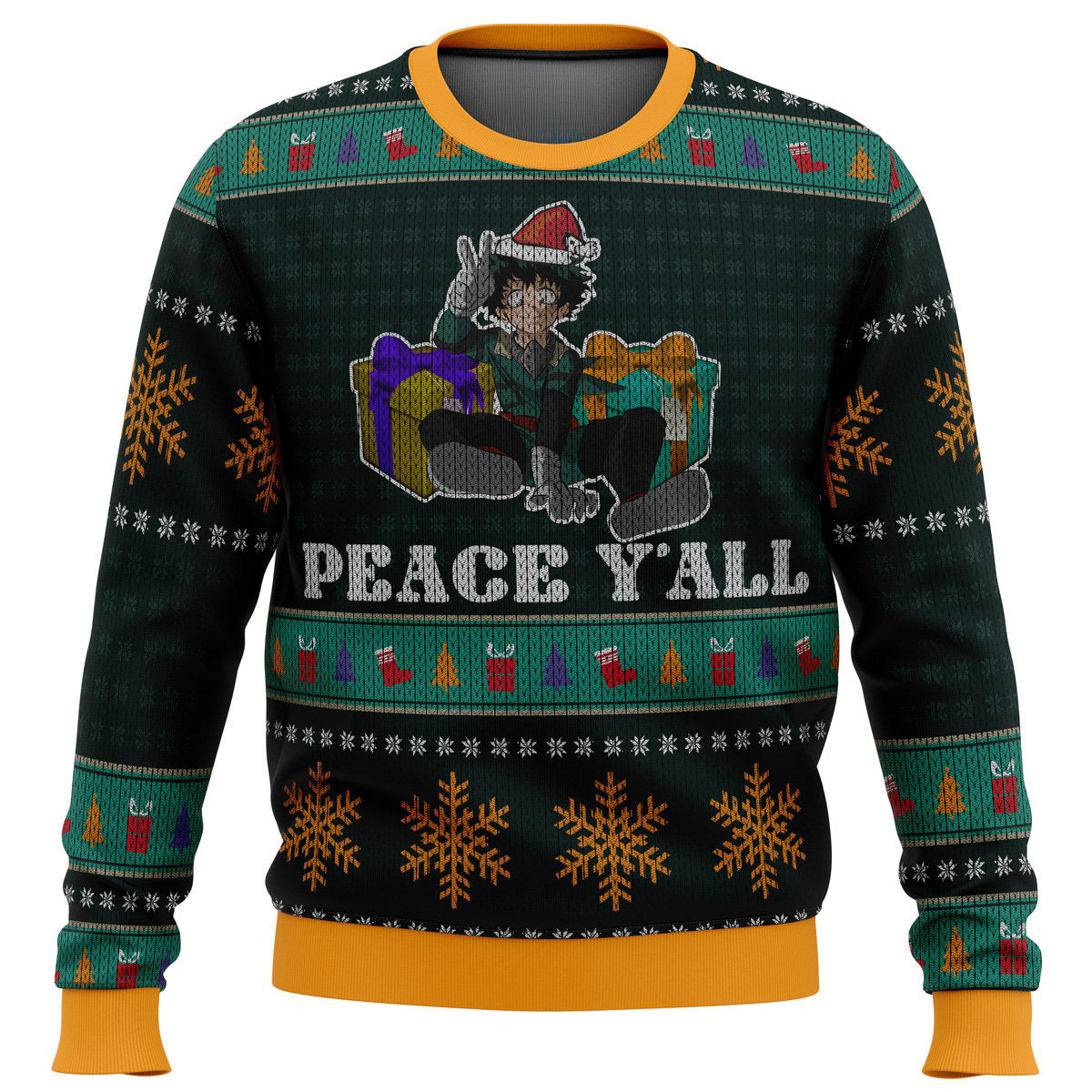 Morukai "Izuku Midoriya Peace Y'All" My Hero Academia Ugly Sweater