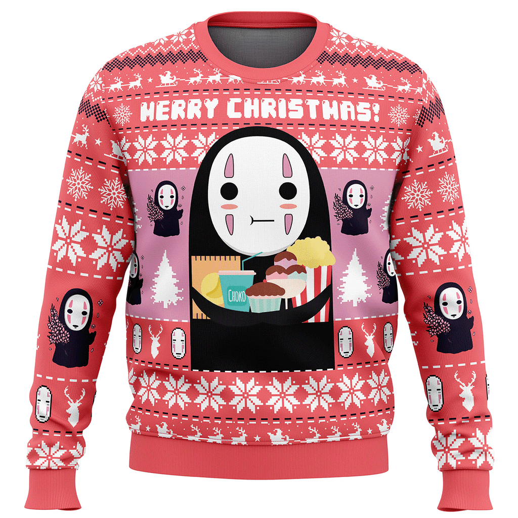 Morukai "Merry Christmas No Face Spirited Away Ugly Sweater