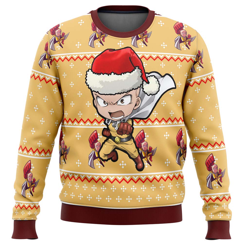 Morukai "Chibi Christmas Saitama" One Punch Man Ugly Sweater