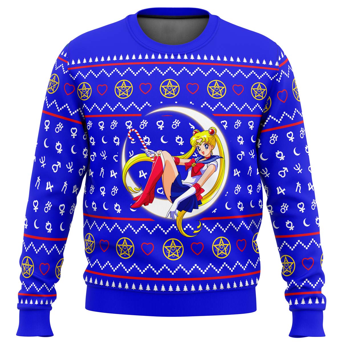 Morukai "Sailor Moon Sitting on Moon Ugly Sweater
