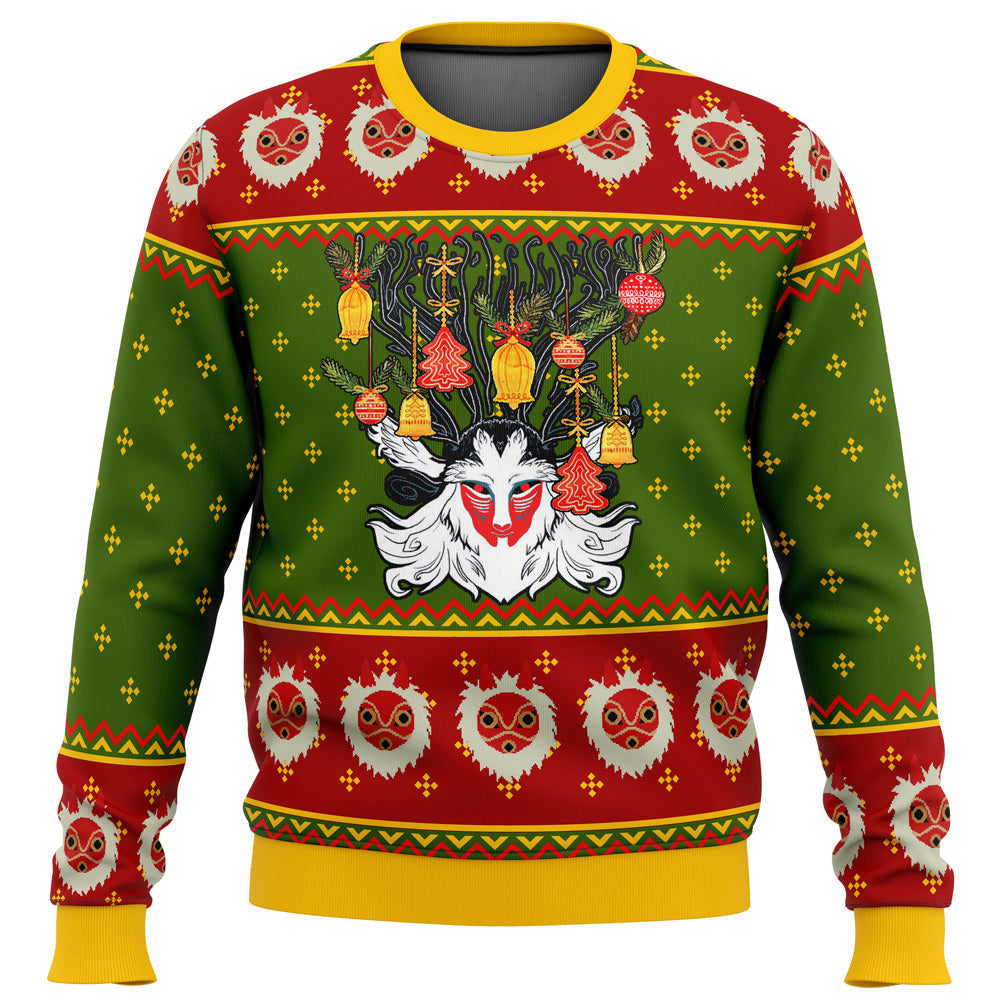 Morukai "Christmas Shishigami" Princess Mononoke Ugly Sweater