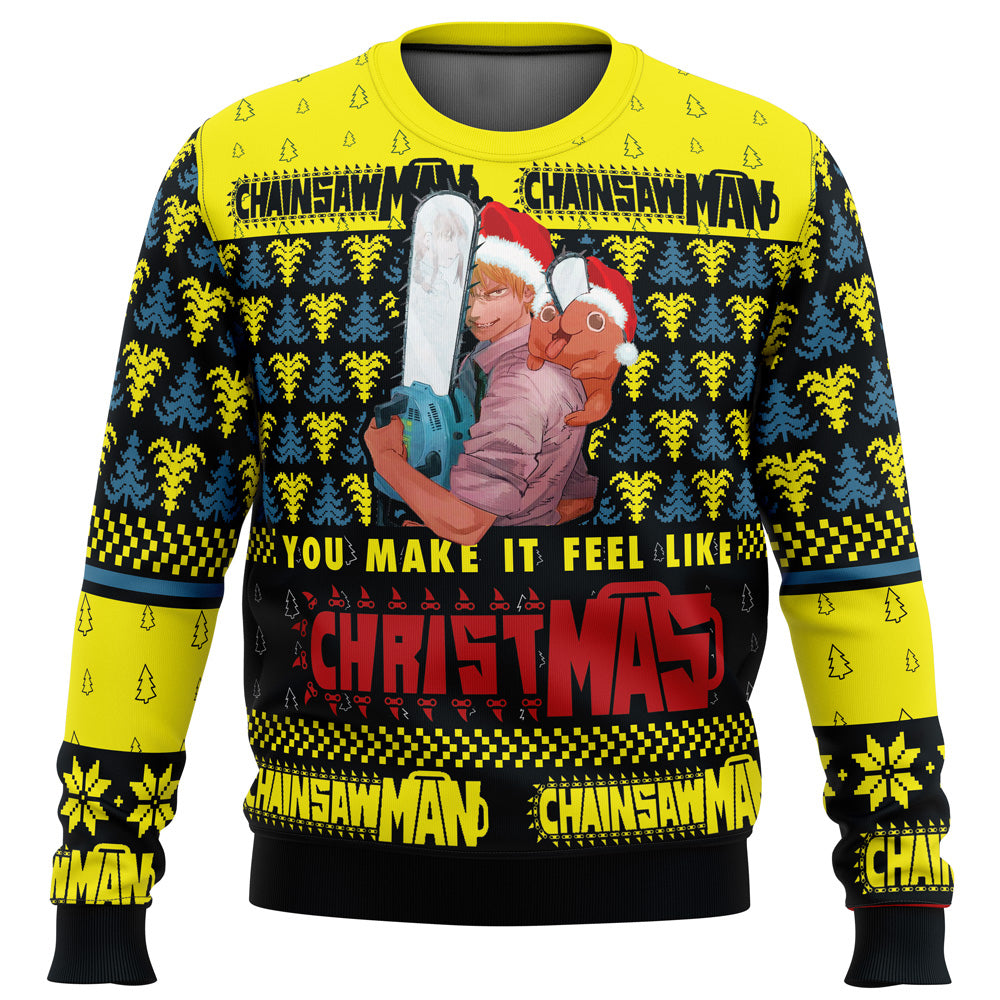 Morukai "You Make It Fell Like Christmas Chainsaw Man Ugly Sweater