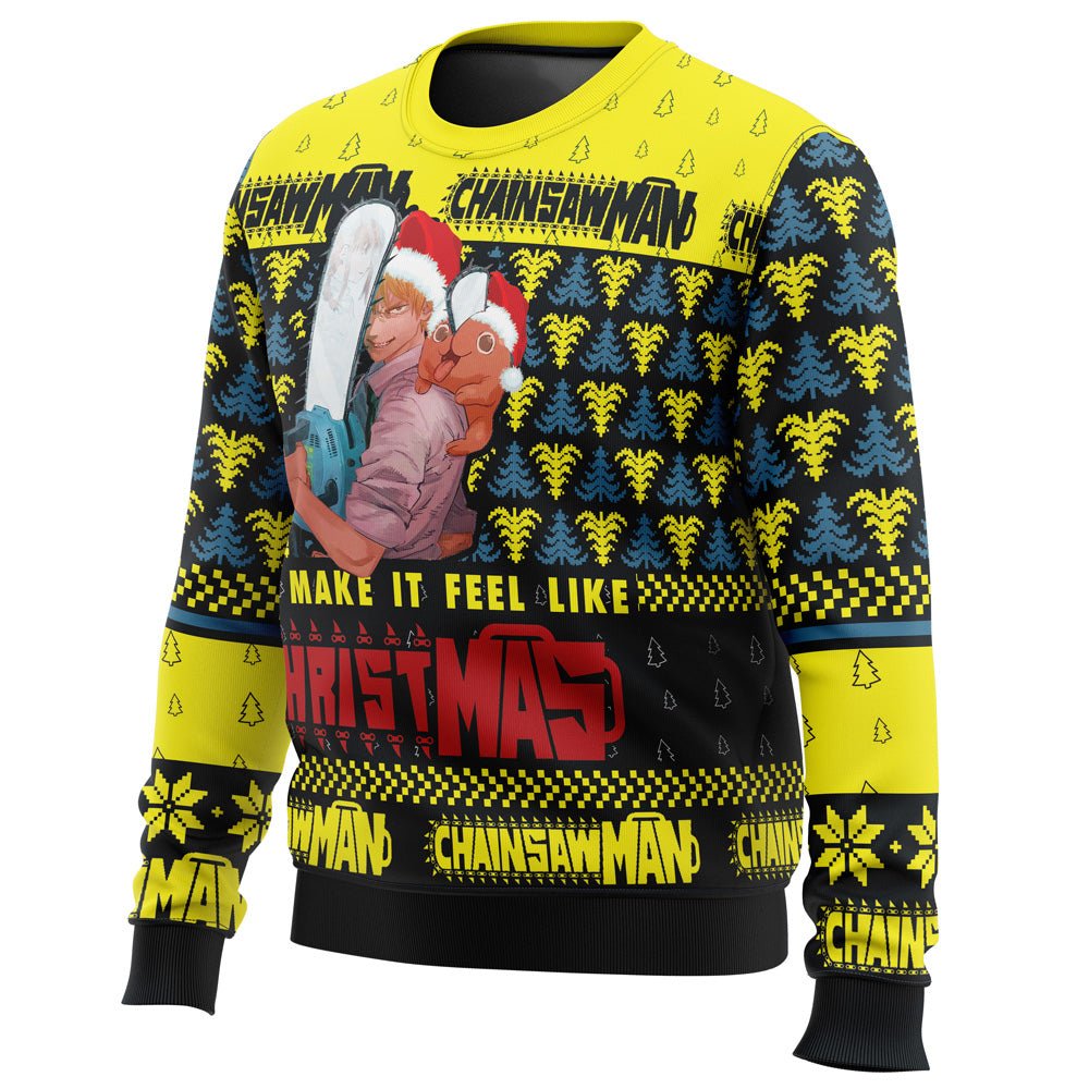 Morukai "You Make It Fell Like Christmas Chainsaw Man Ugly Sweater
