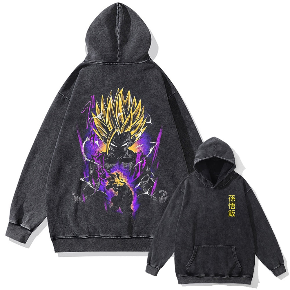 Morukai "Super Saiyan Son Gohan" Dragon Ball Vintage Oversized Hoodie
