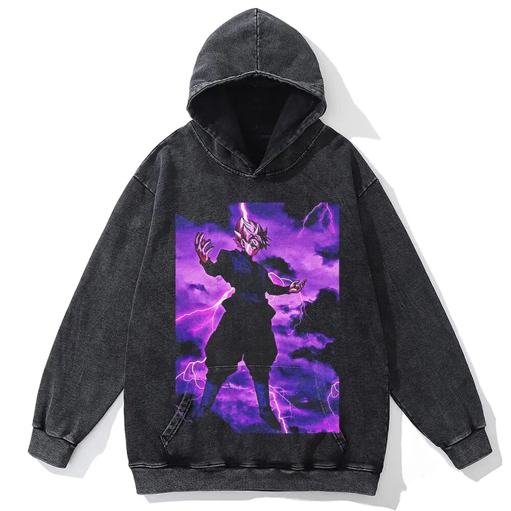 Morukai "Super Saiyan Rosé Goku Black Zamasu" Dragon Ball Vintage Oversized Hoodie V2