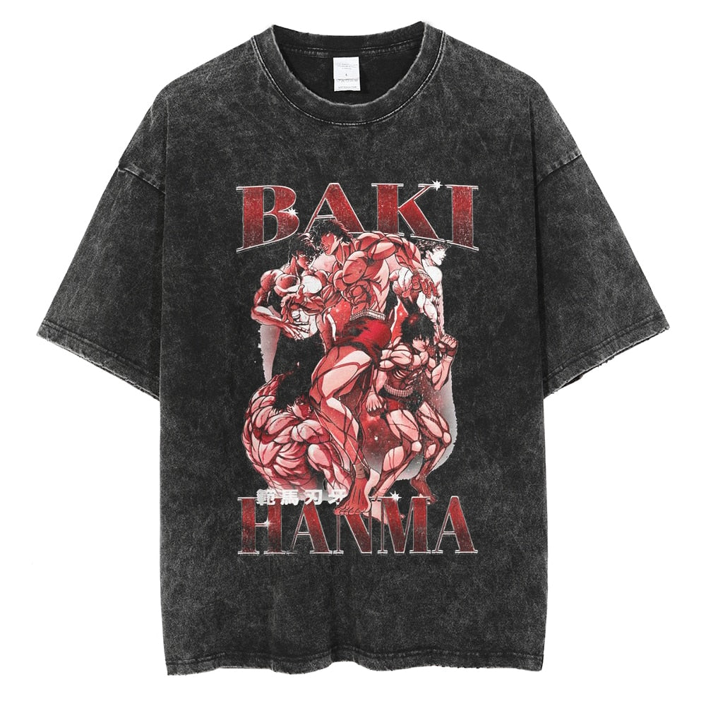 Morukai "Baki Hanma Son of Ogre" Baki Vintage Washed Oversized T-Shirt V3