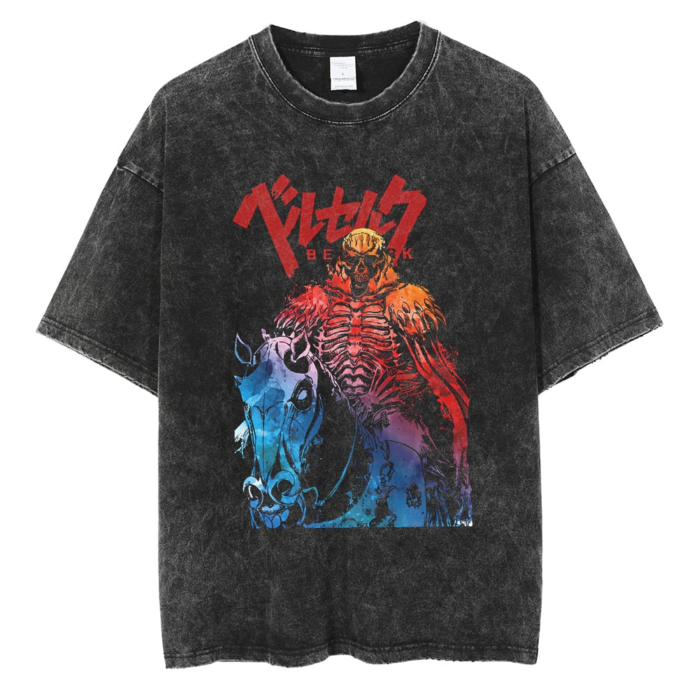 Morukai "Gaiseric Skull Knight" Berserk Vintage Washed Oversized T-Shirt V2
