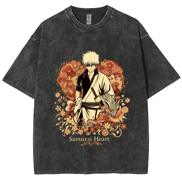 Morukai "Gintoki Sakata Founder of Yorozuya" Gintama Vintage Washed Oversized T-Shirt V2