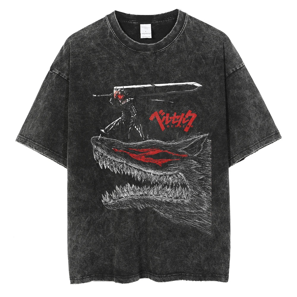 Morukai "Guts Beast of Darkness" Berserk Vintage Washed Oversized T-Shirt V3