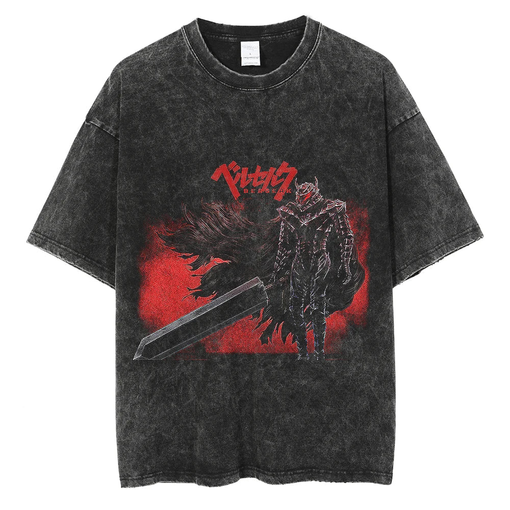 Morukai "Guts Berserker Armor" Berserk Vintage Washed Oversized T-Shirt V7