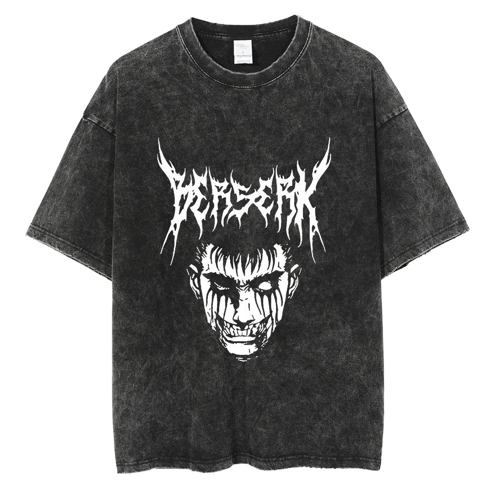 Morukai "Guts Black Swordsman" Berserk Vintage Washed Oversized T-Shirt V6