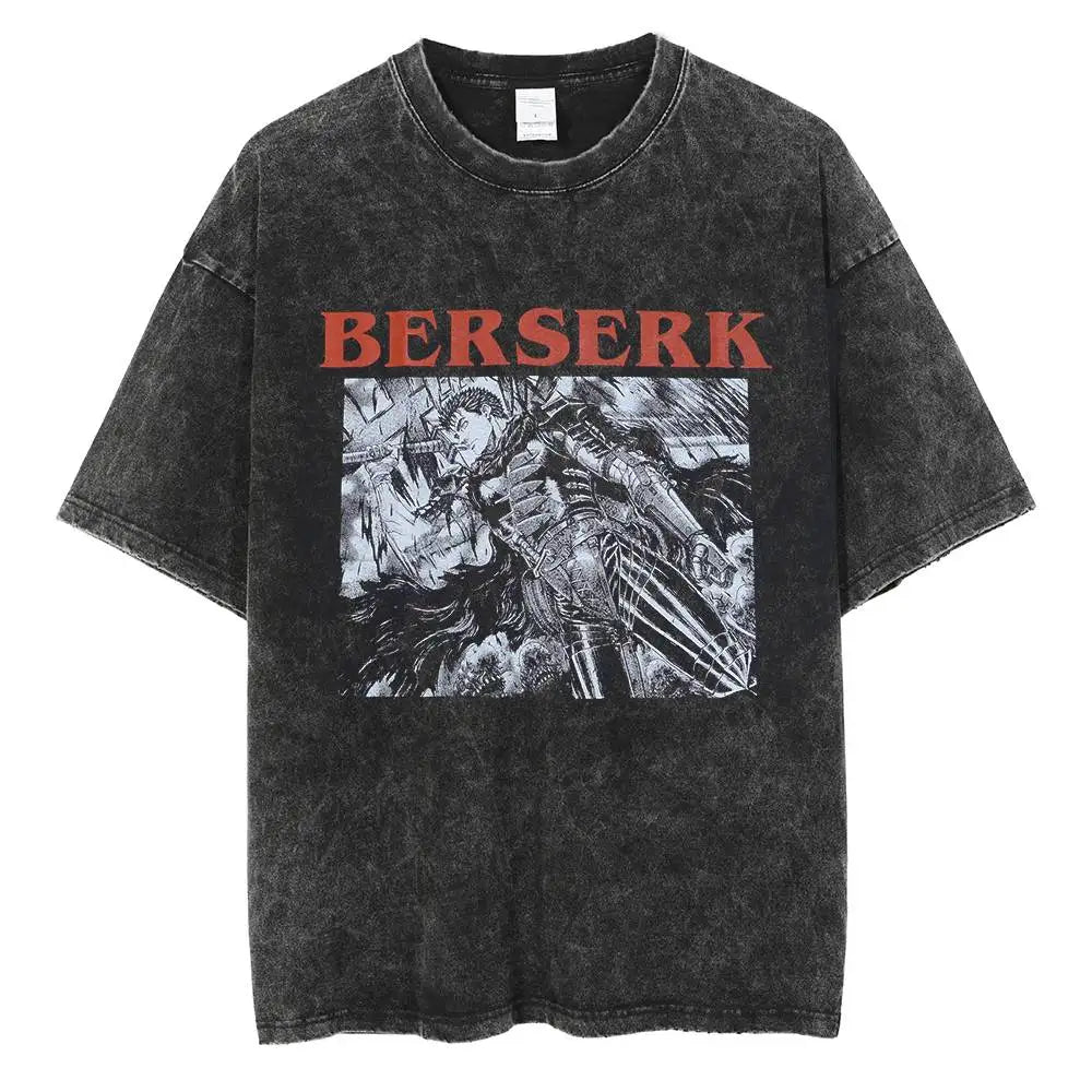 Morukai "Guts Black Swordsman" Berserk Vintage Washed Oversized T-Shirt V9