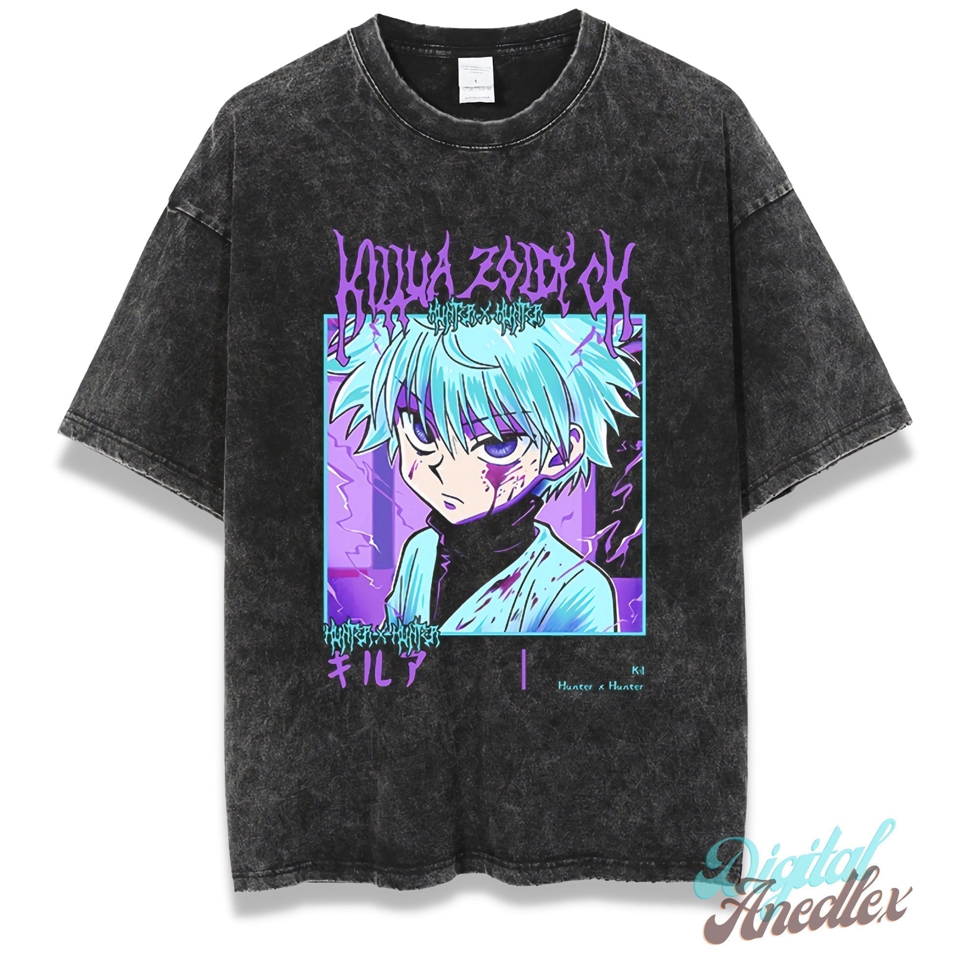 Morukai "Killua Zoldyck" Hunter x Hunter Vintage Washed Oversized T-Shirt