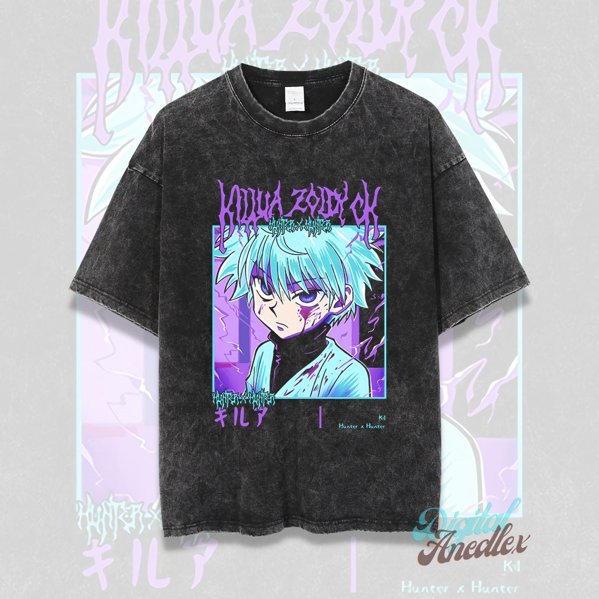 Morukai "Killua Zoldyck" Hunter x Hunter Vintage Washed Oversized T-Shirt