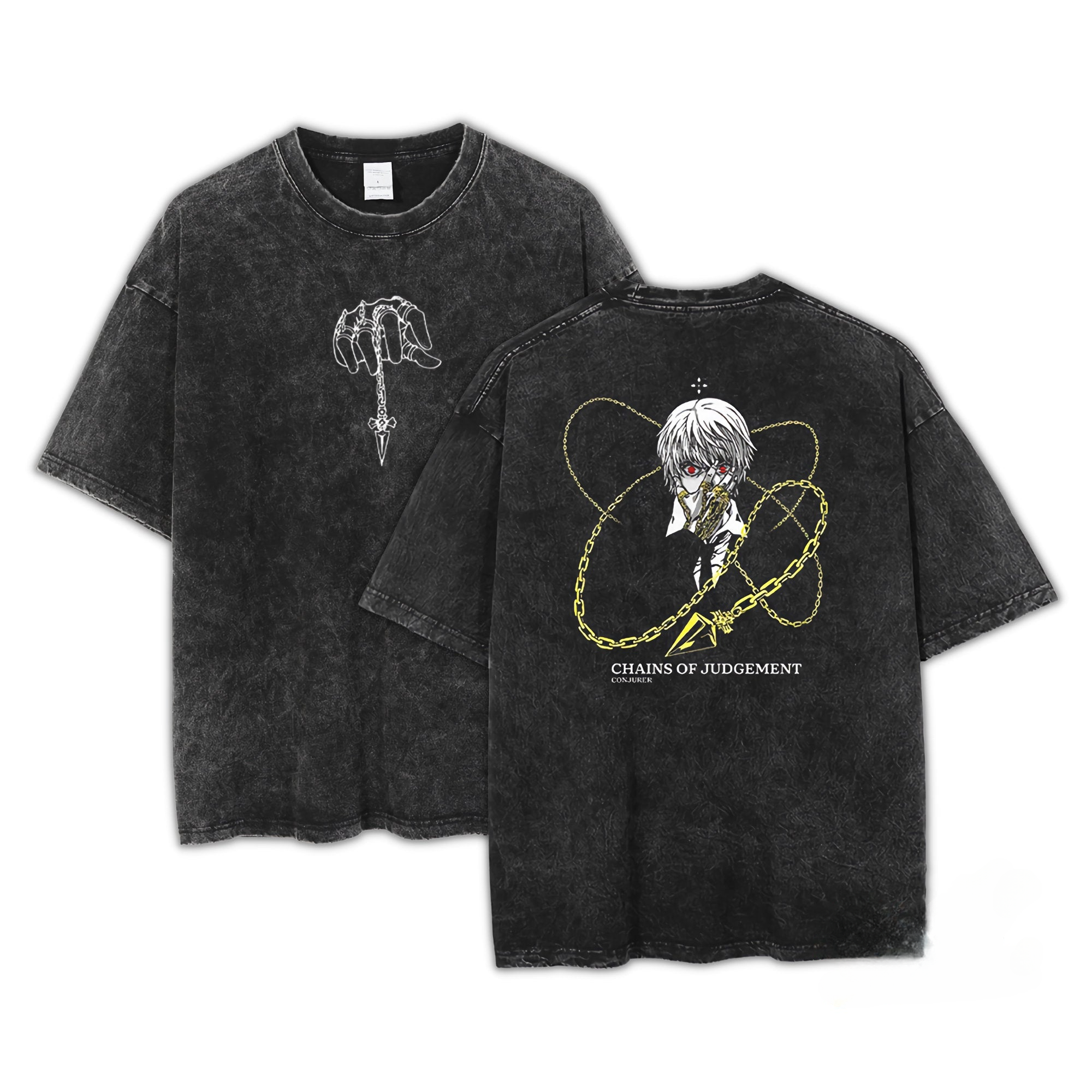 Morukai "Kurapika Chains of Judgement" Hunter x Hunter Vintage Washed Oversized T-Shirt V2