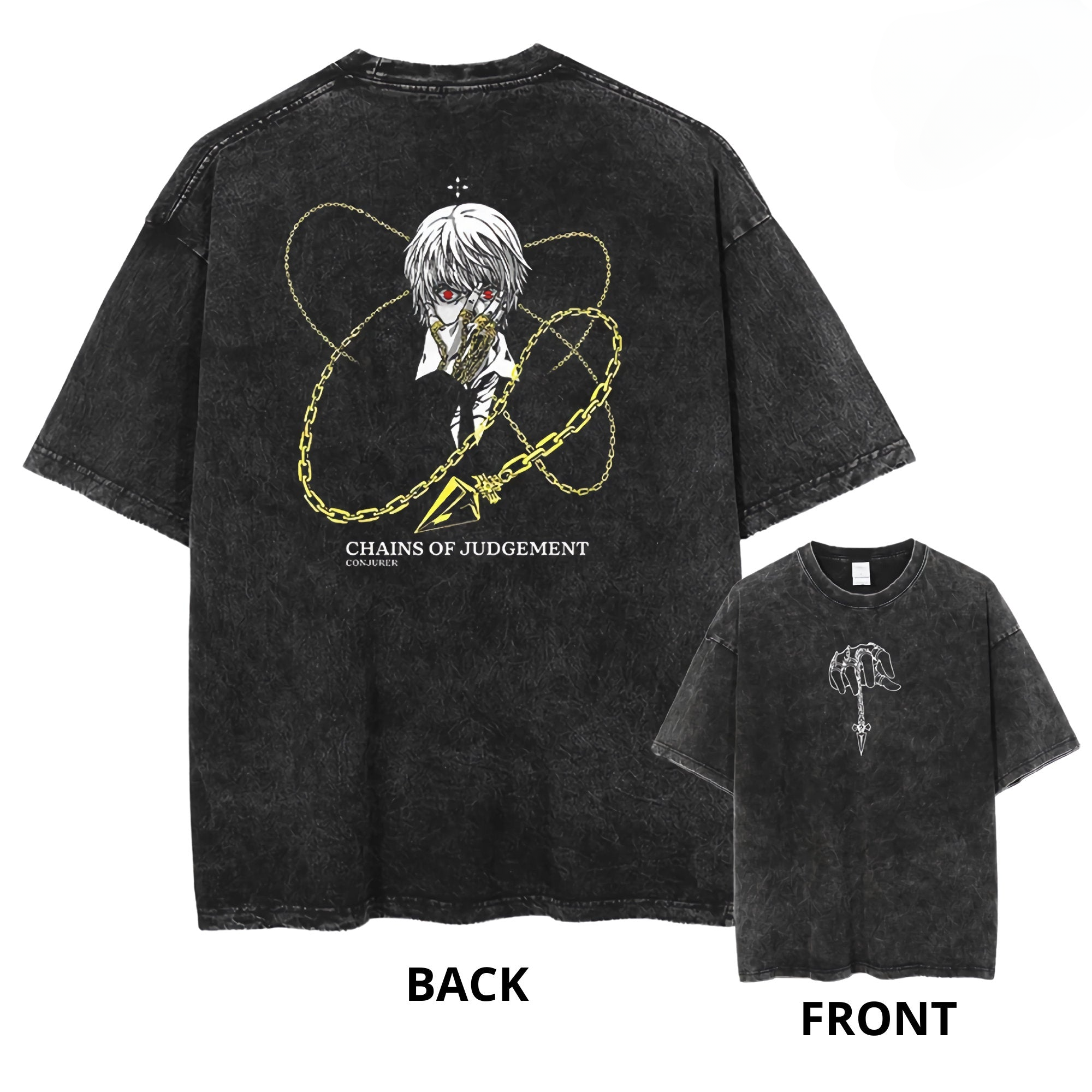 Morukai "Kurapika Chains of Judgement" Hunter x Hunter Vintage Washed Oversized T-Shirt V2