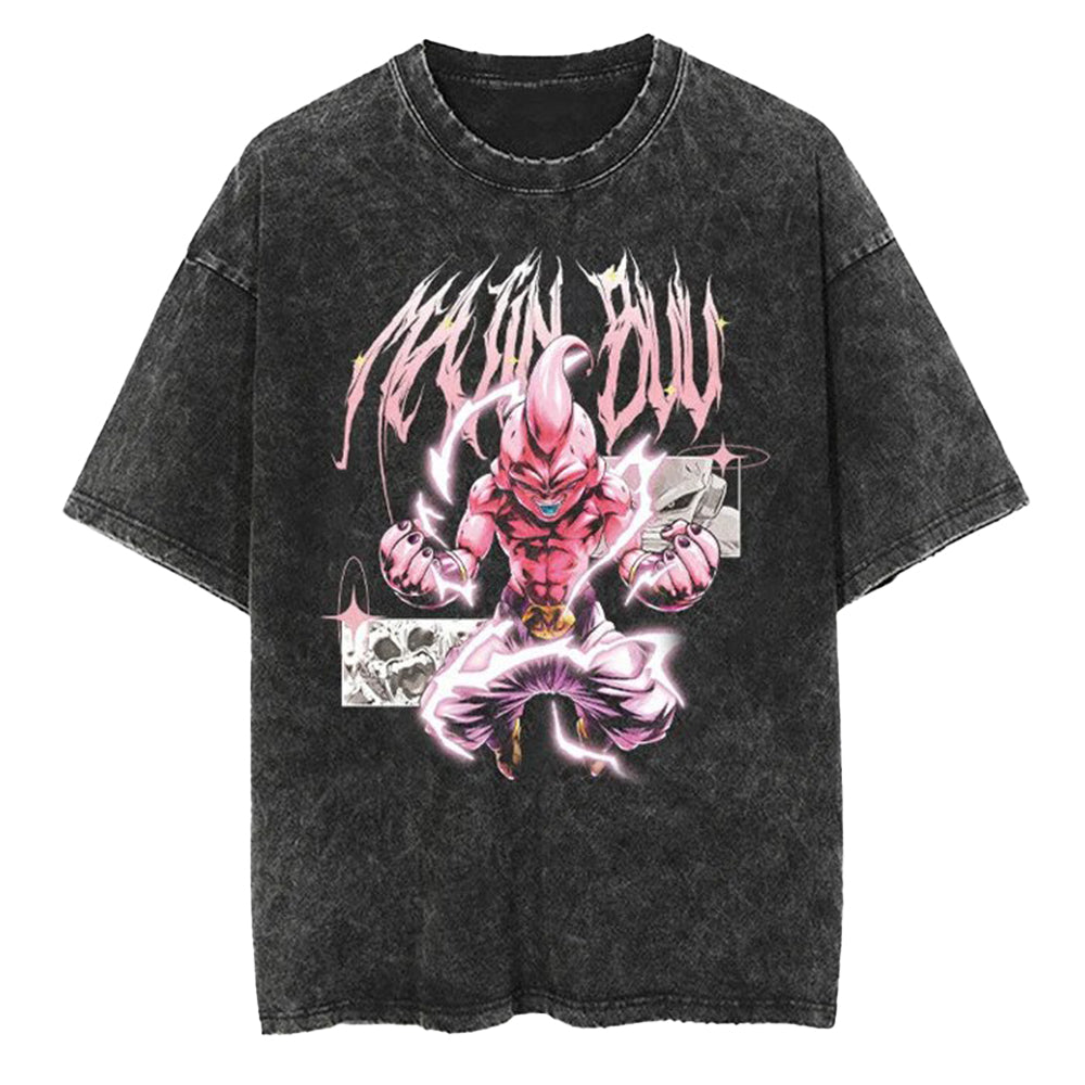 Morukai "Majin Buu The Ultimate Menace" Dragon Ball Vintage Washed Oversized T-Shirt