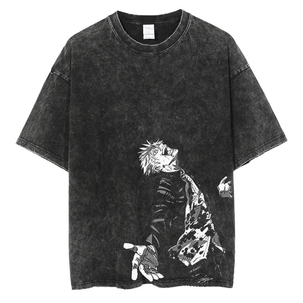 Morukai "Satoru Gojo You're So Right" Jujutsu Kaisen Vintage Washed Oversized T-Shirt