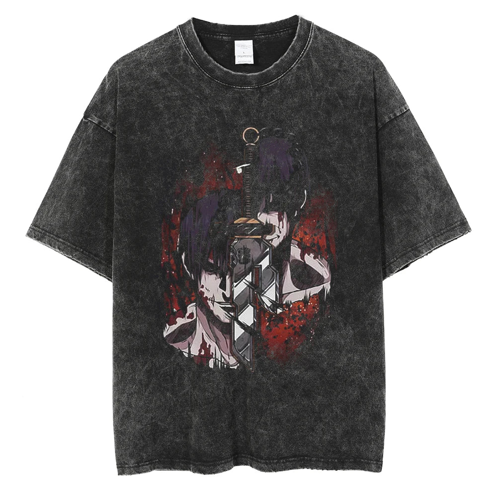 Morukai "Toji Fushiguro Sorcerer Killer" Jujutsu Kaisen Vintage Washed Oversized T-Shirt V3