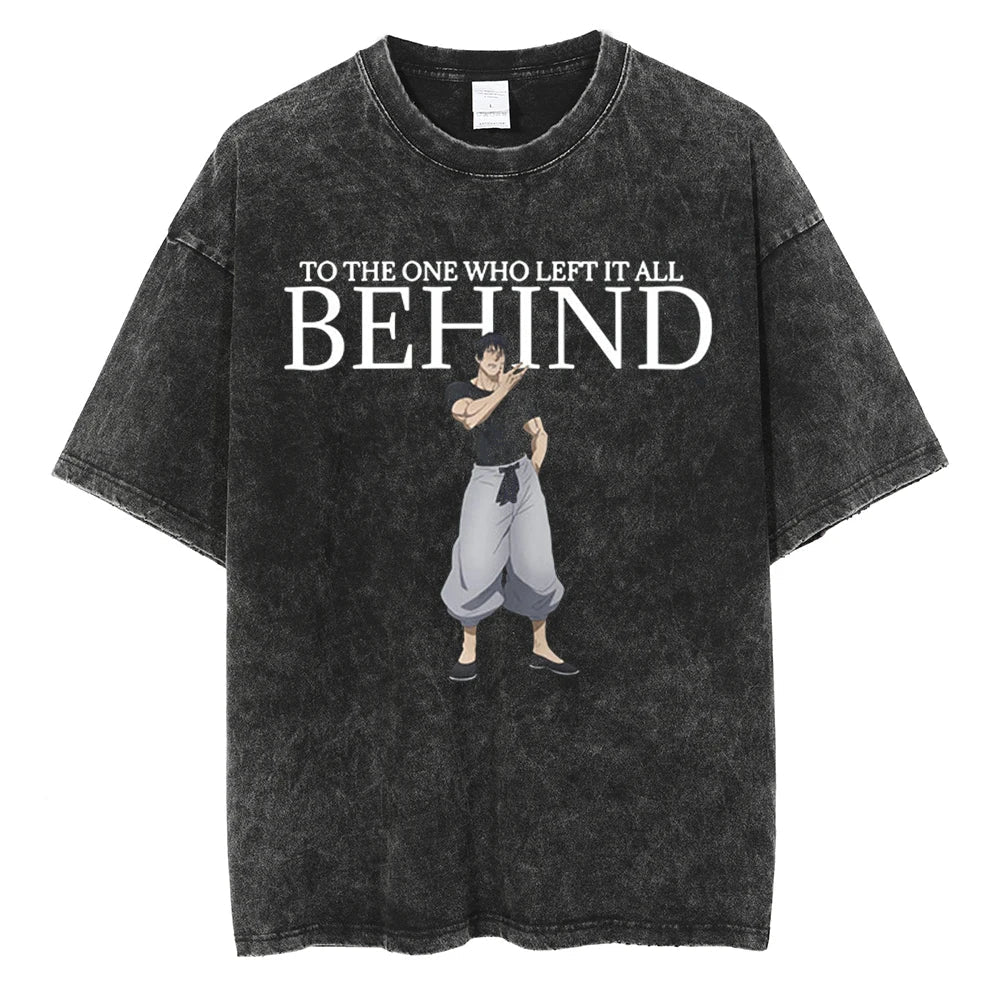 Morukai "Toji Fushiguro To the One Who Left It All Behind" Jujutsu Kaisen Vintage Washed Oversized T-Shirt V1