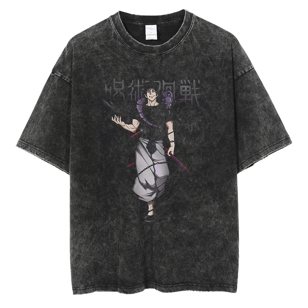 Morukai "Toji Fushiguro Sorcerer Killer" Jujutsu Kaisen Vintage Washed Oversized T-Shirt V4