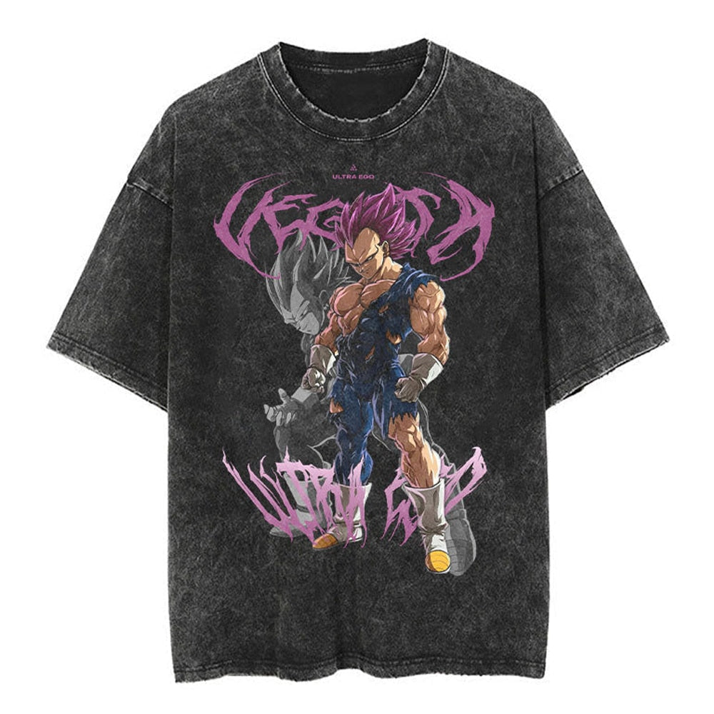 Morukai "Prince Vegeta IV Ultra Ego" Dragon Ball Vintage Washed Oversized T-Shirt