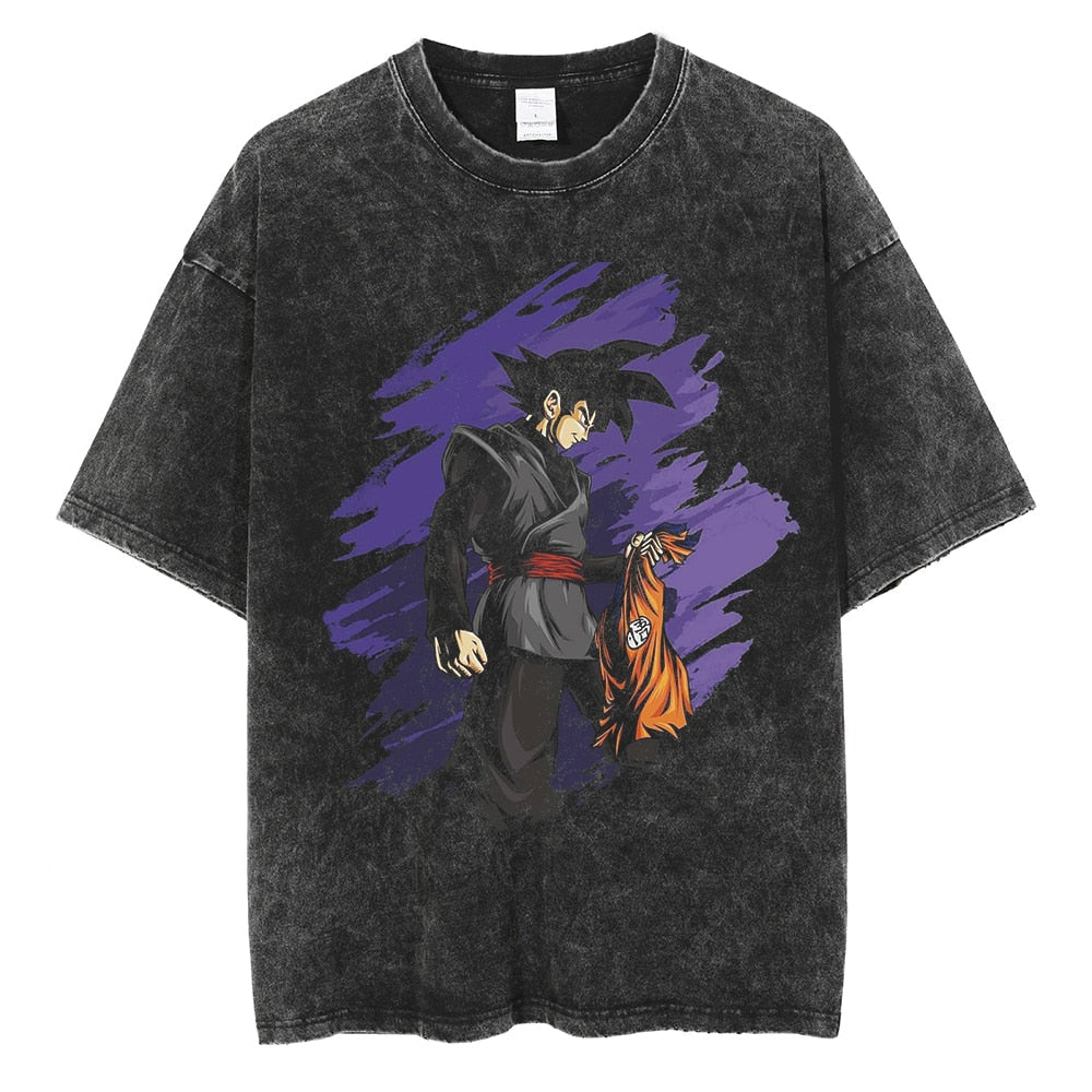 Morukai "Goku Black Zamasu" Dragon Ball Vintage Washed Oversized T-Shirt