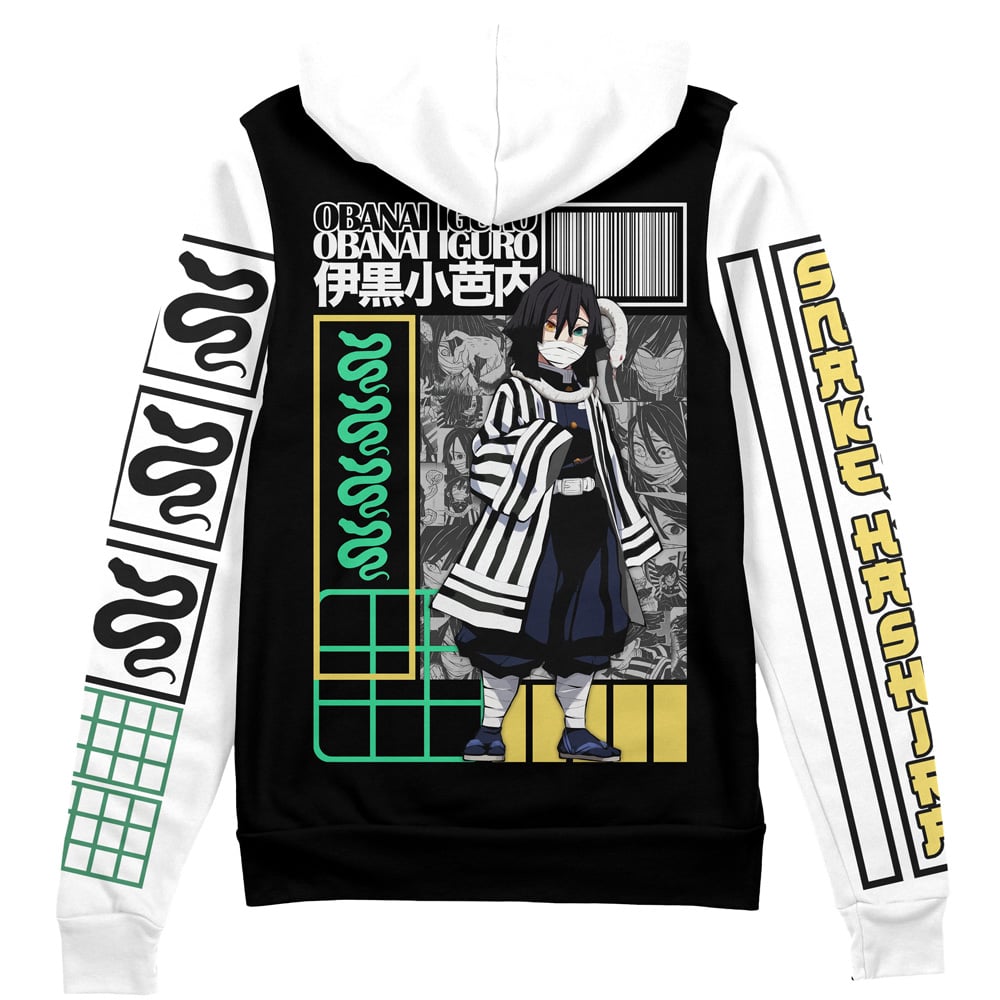 Morukai "Obanai Iguro Demon Slayer Streetwear Zip Hoodie Jacket