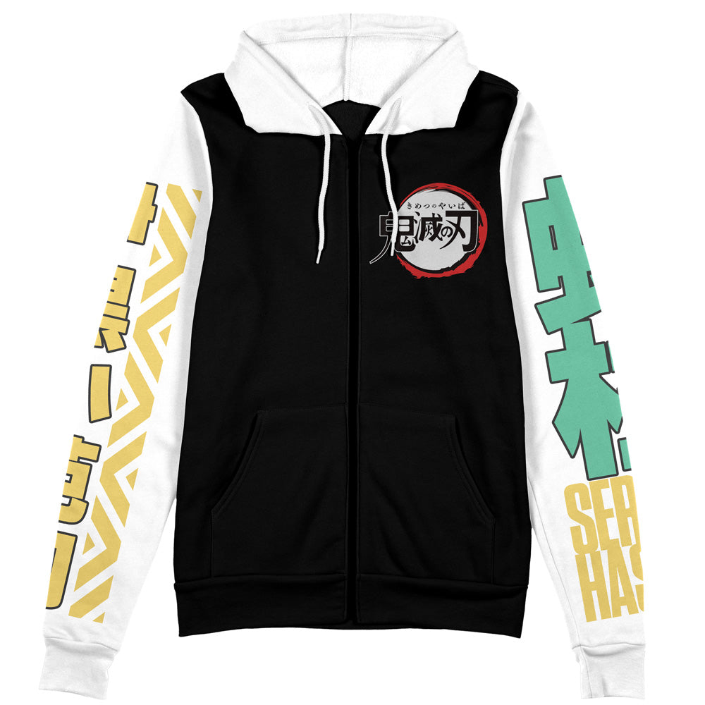 Morukai "Obanai Iguro V2 Demon Slayer Streetwear Zip Hoodie Jacket