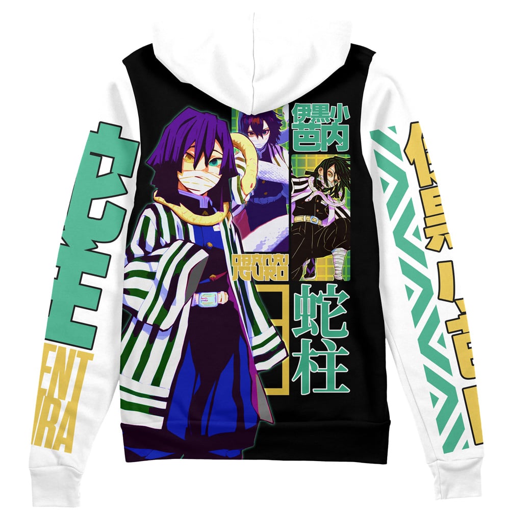 Morukai "Obanai Iguro V2 Demon Slayer Streetwear Zip Hoodie Jacket