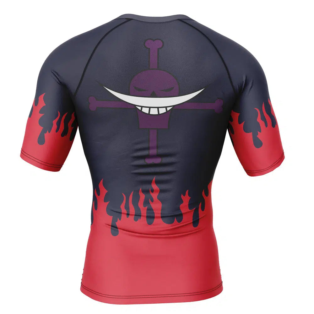 Morukai "Portgas D. Ace" One Piece Short Sleeve Rash Guard Compression Shirt