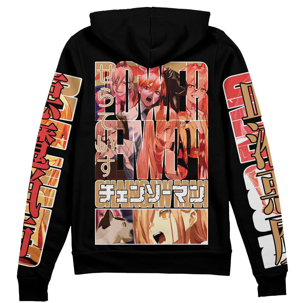Morukai "Power" Chainsaw Man Streetwear Zip Hoodie Jacket