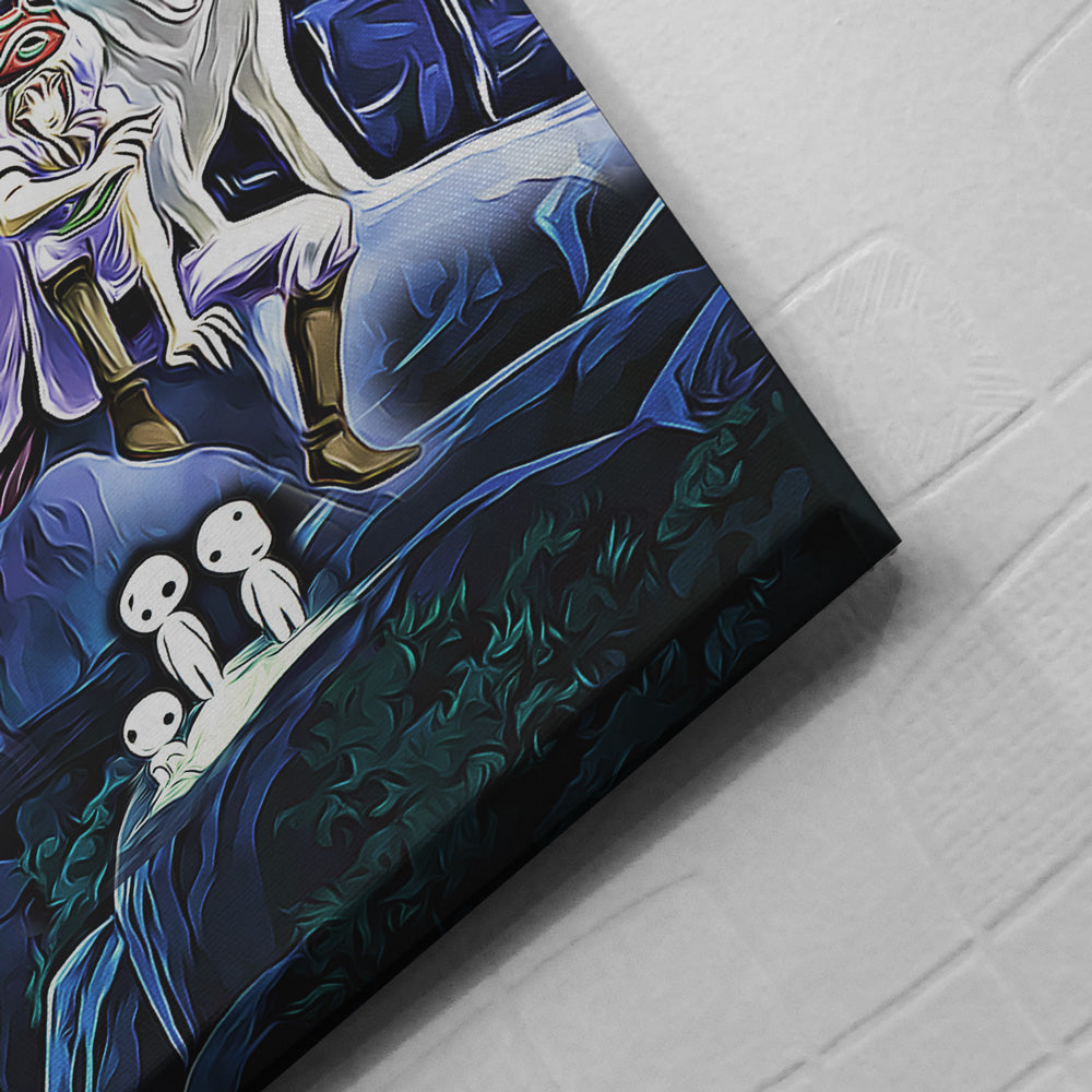 Morukai "Princess Mononoke Starry Night Studio Ghibli Canvas Print Wall Art