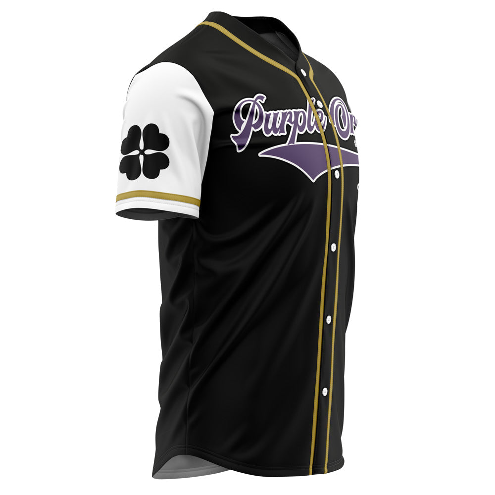 Morukai "Purple Orcas Black Clover Baseball Jersey