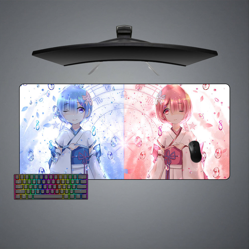 Morukai "Rem & Ram" Re:Zero Gaming Mouse Pad