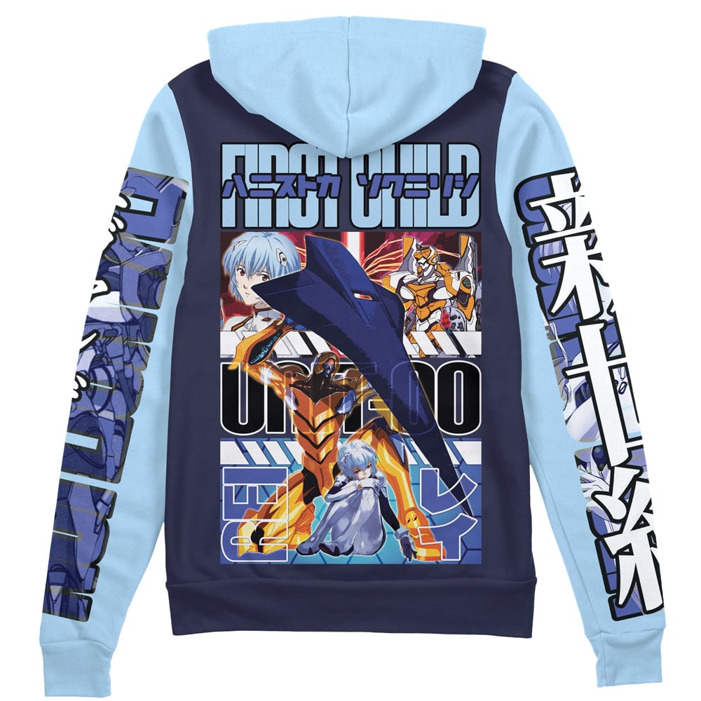Morukai "Rei Ayanami x Eva 00 Neon Genesis Evangelion Streetwear Zip Hoodie Jacket