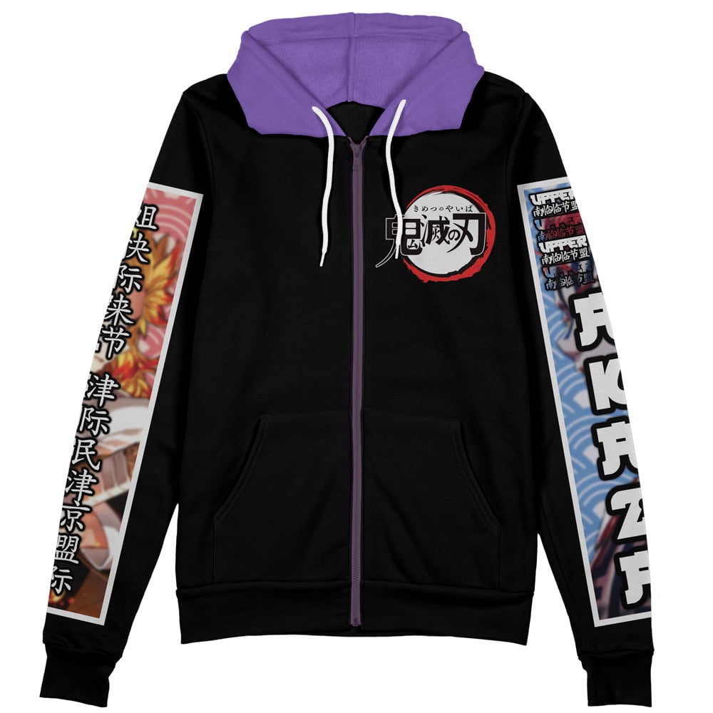 Morukai "Rengoku x Akaza" Demon Slayer: Kimetsu no Yaiba Streetwear Zip Hoodie Jacket