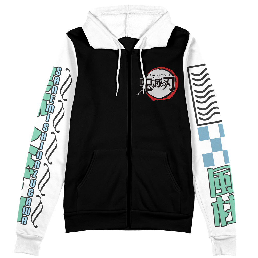 Morukai "Sanemi Shinazugawa Wind Pillar" Demon Slayer: Kimetsu no Yaiba Streetwear Zip Hoodie Jacket