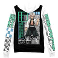 Morukai "Sanemi Shinazugawa Wind Pillar" Demon Slayer: Kimetsu no Yaiba Streetwear Zip Hoodie Jacket