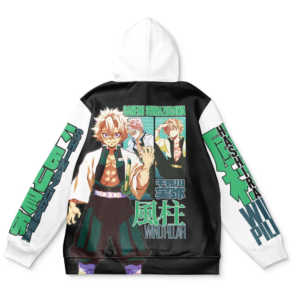 Morukai "Sanemi Shinazugawa Wind Pillar" Demon Slayer: Kimetsu no Yaiba Streetwear Hoodie V1