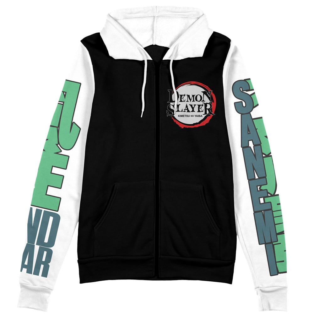 Morukai "Sanemi Shinazugawa Wind Pillar" Demon Slayer: Kimetsu no Yaiba Streetwear Zip Hoodie Jacket V1