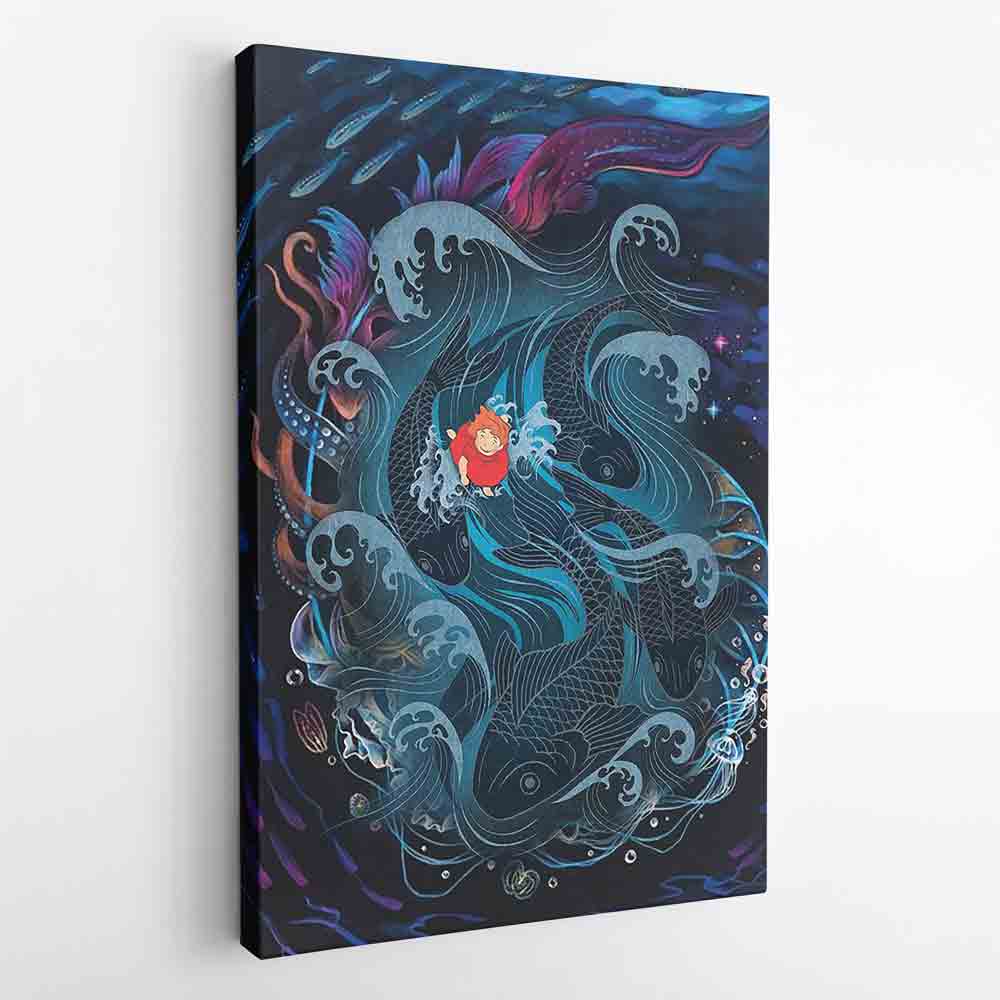 Morukai "Sea Creatures Ponyo Studio Ghibli Canvas Print Wall Art