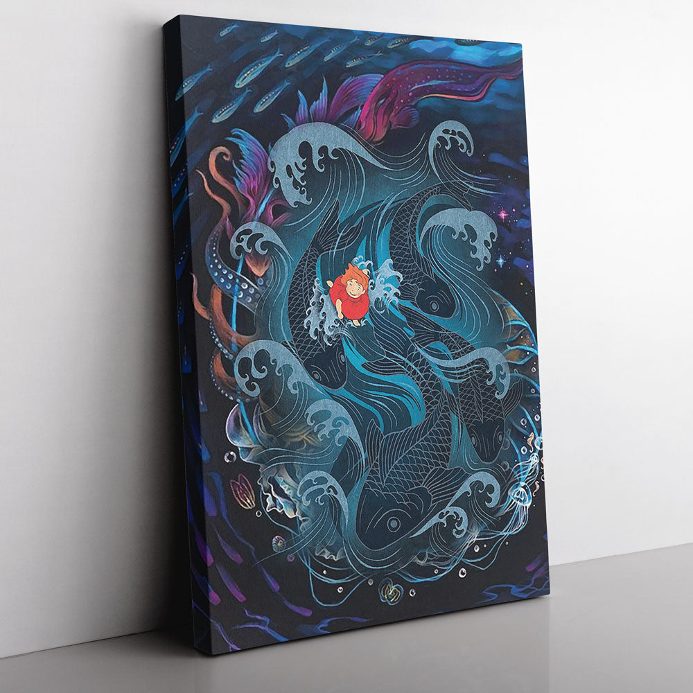 Morukai "Sea Creatures Ponyo Studio Ghibli Canvas Print Wall Art