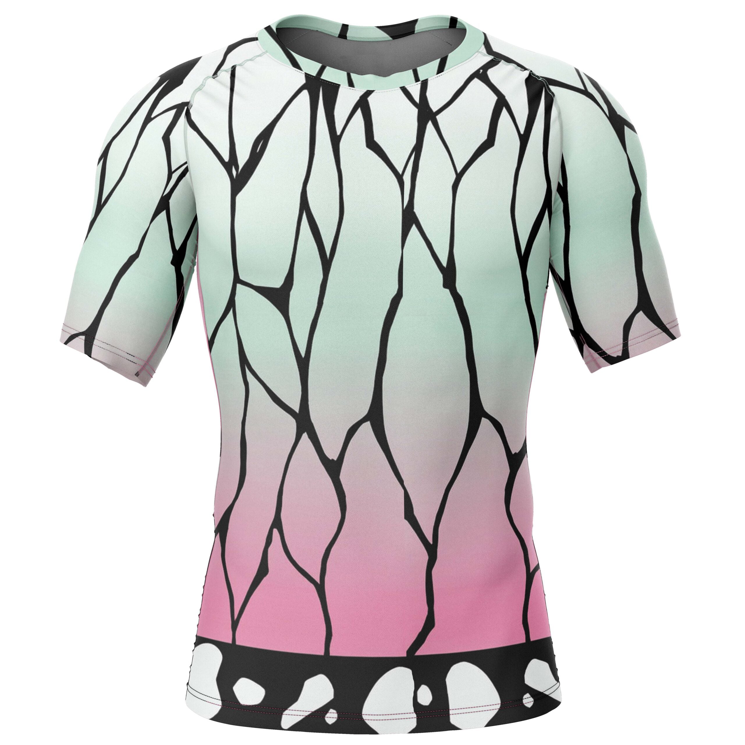 Morukai "Shinobu Kocho" Demon Slayer: Kimetsu no Yaiba Short Sleeve Rash Guard Compression Shirt