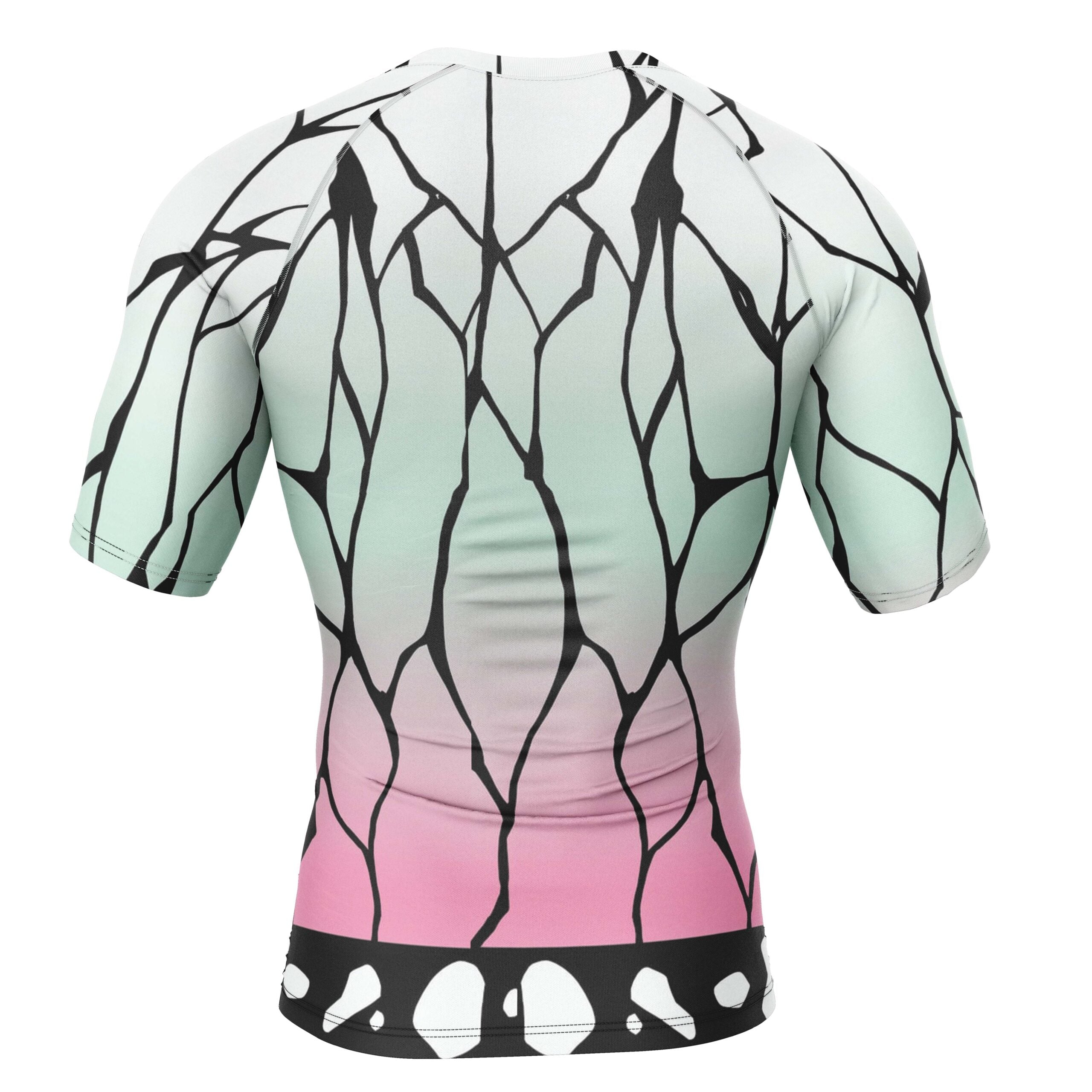 Morukai "Shinobu Kocho" Demon Slayer: Kimetsu no Yaiba Short Sleeve Rash Guard Compression Shirt