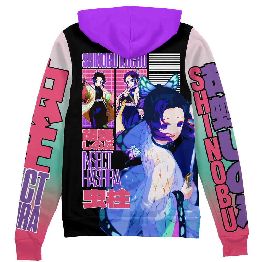 Morukai "Shinobu Kocho" Demon Slayer: Kimetsu no Yaiba Streetwear Zip Hoodie Jacket V2