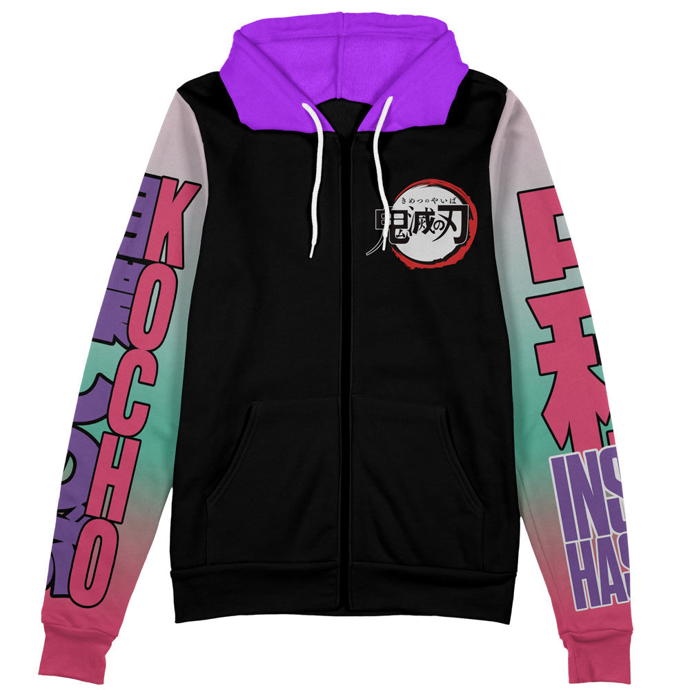 Morukai "Shinobu Kocho" Demon Slayer: Kimetsu no Yaiba Streetwear Zip Hoodie Jacket V2