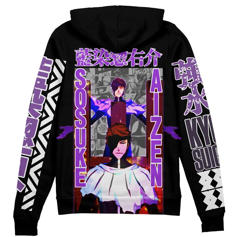 Morukai "Sosuke Aizen TYBWA Bleach Streetwear Zip Hoodie Jacket