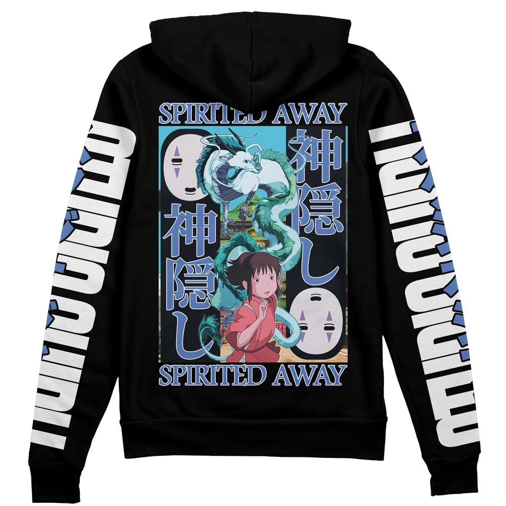Morukai "Chihiro Haku No Face" Spirited Away Streetwear Zip Hoodie Jacket