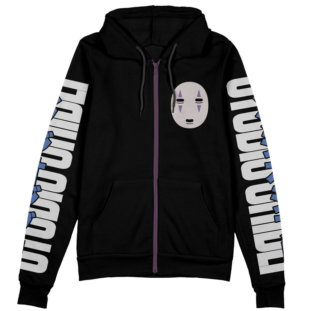 Morukai "Chihiro Haku No Face" Spirited Away Streetwear Zip Hoodie Jacket